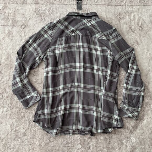 Torrid Taylor Slim Plaid Button Front Long Sleeve Shirt Size 2 2X New - Picture 7 of 8